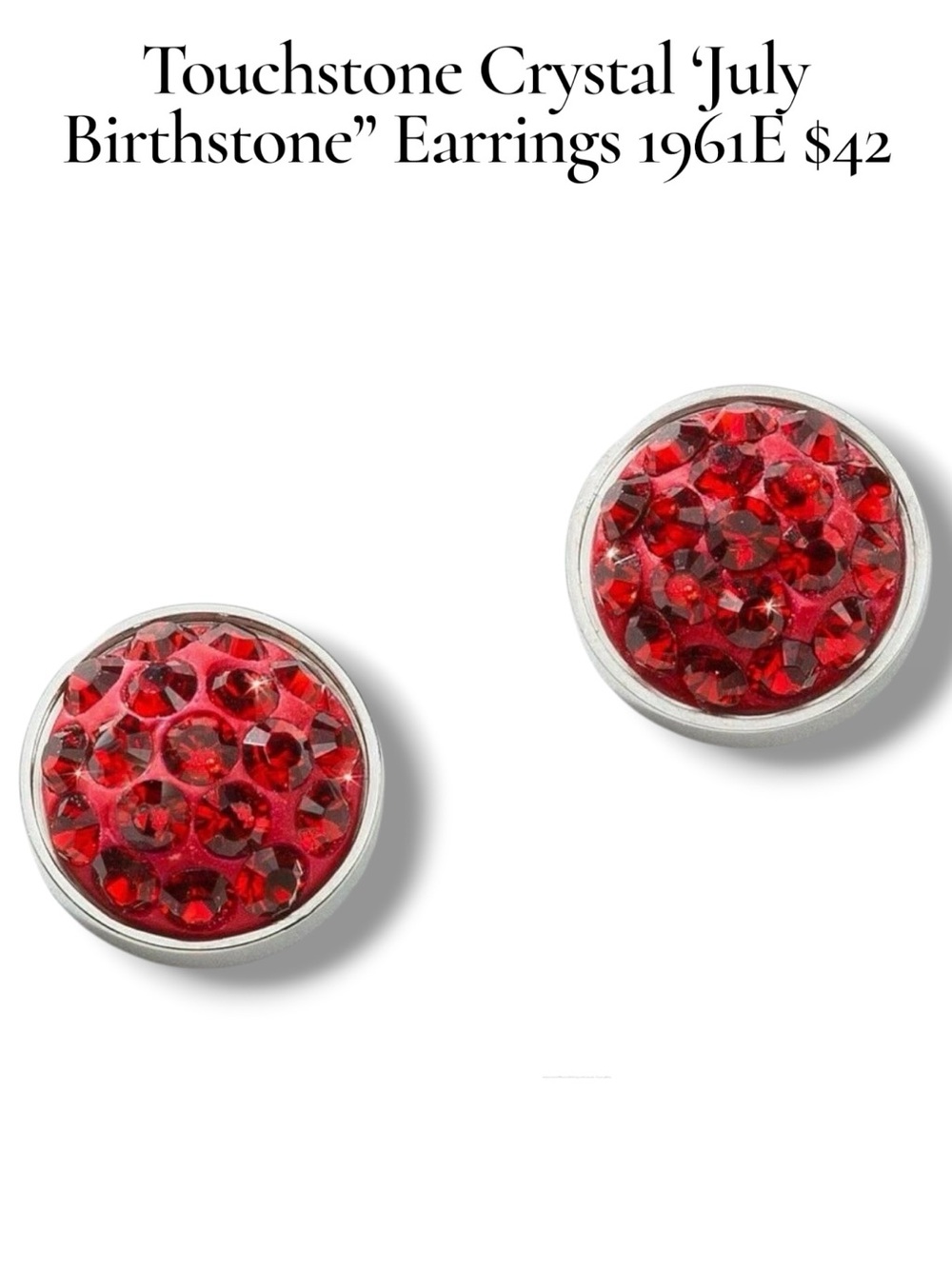 July Birthstone Earrings Touchstone Crystal Swarovski BNIB Birthday Gift Ruby